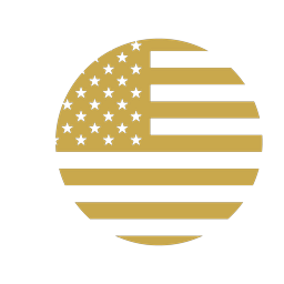 American flag and steel beam icon